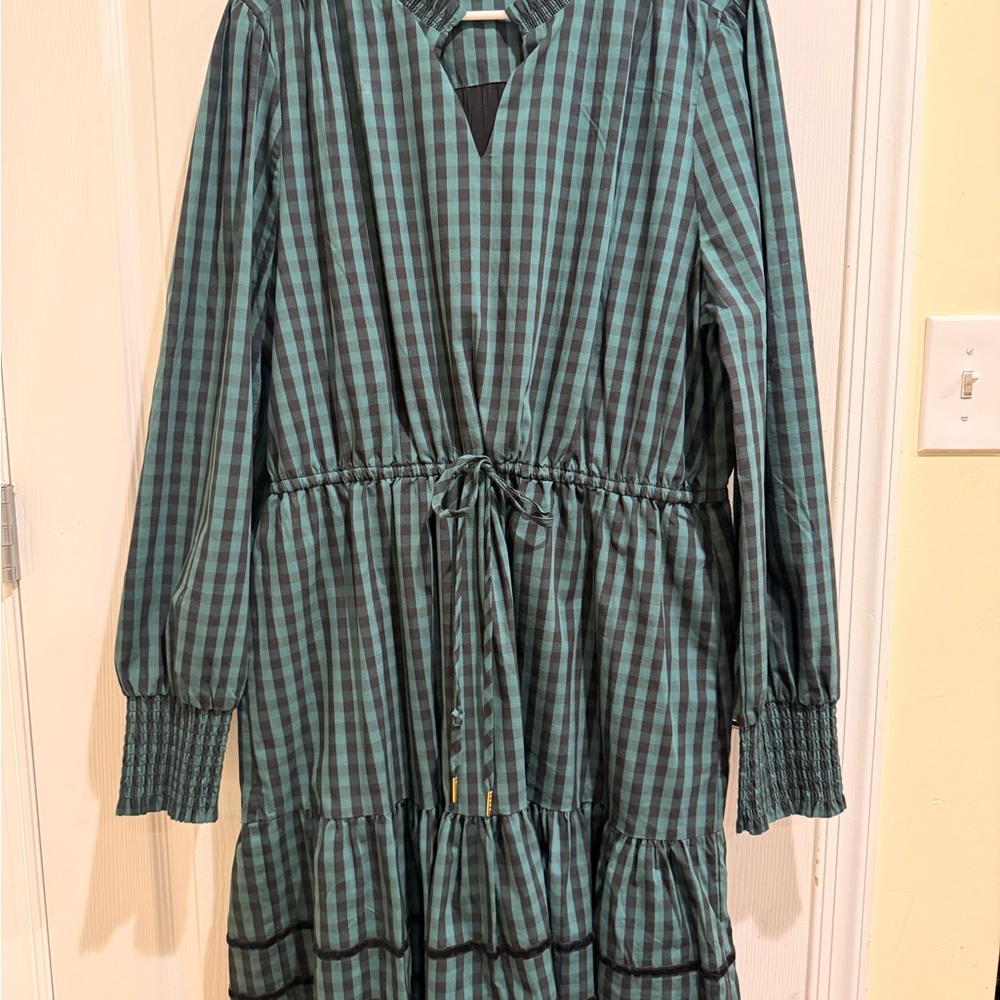 Draper James Green and Black Plaid Dress